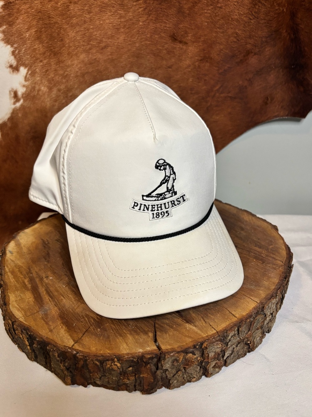 Pinehurst 1895 Imperial Golf Rope Hat White Performance Snapback Cap
